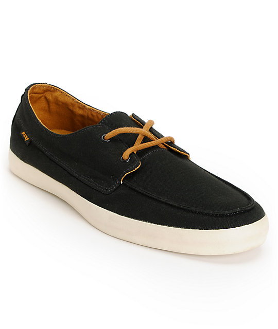 Reef Deckhand 2 Low Black & Tan Boat Shoes at Zumiez : PDP