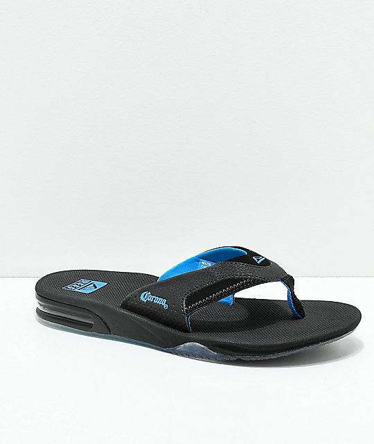 Reef x Corona Fanning Black Sandals | Zumiez