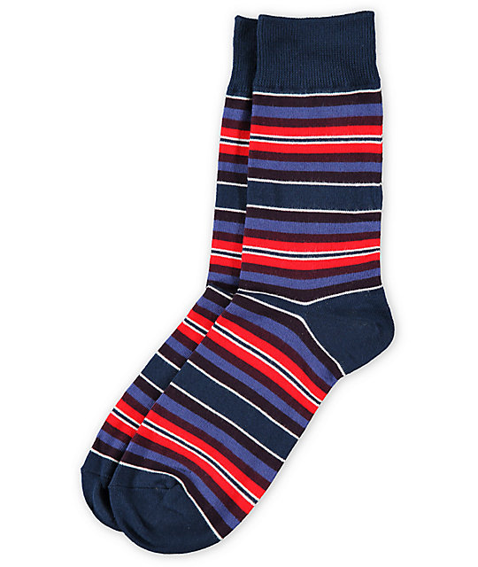 Richer Poorer Outsider Purple & Red Striped Crew Socks | Zumiez