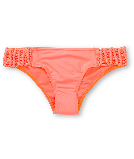 neon coral bikini bottoms