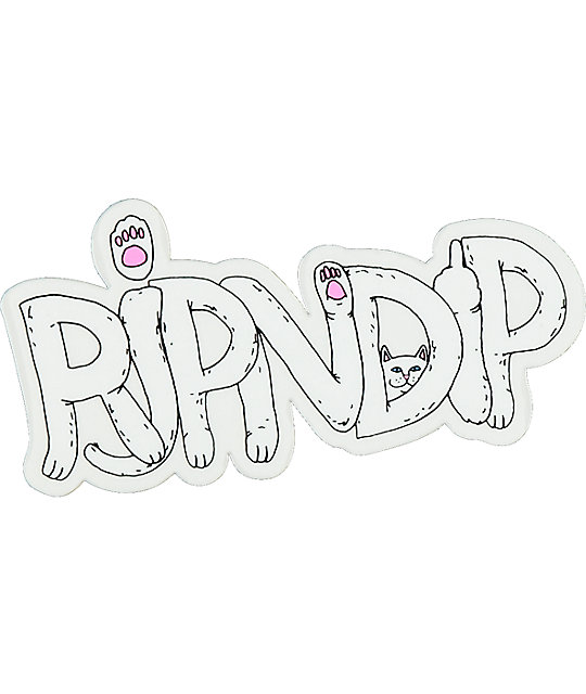 RipNDip Logo Cat Paws Sticker | Zumiez