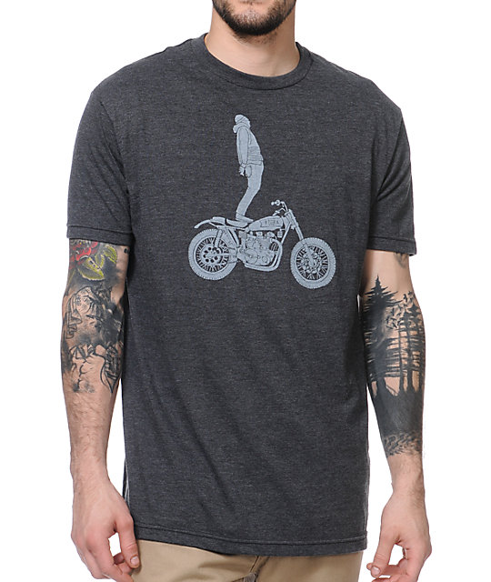 Roark Ghost Rider Heather Charcoal T-Shirt | Zumiez