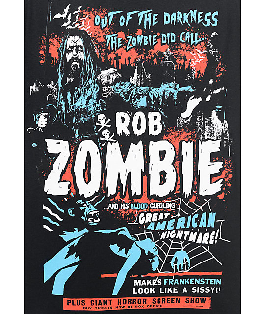 Rob Zombie Face Black Mens Black Band 
