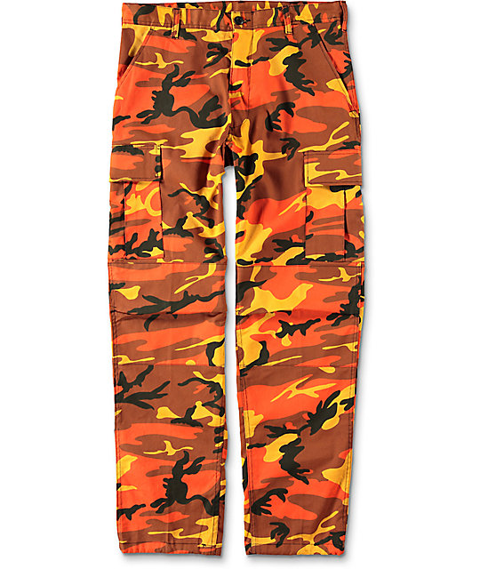 orange camo jogger pants