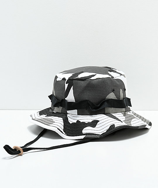 snow camo bucket hat