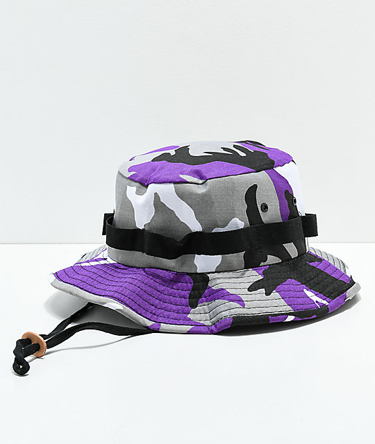 purple camo bucket hat