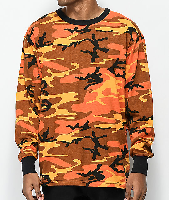 orange camo sweater