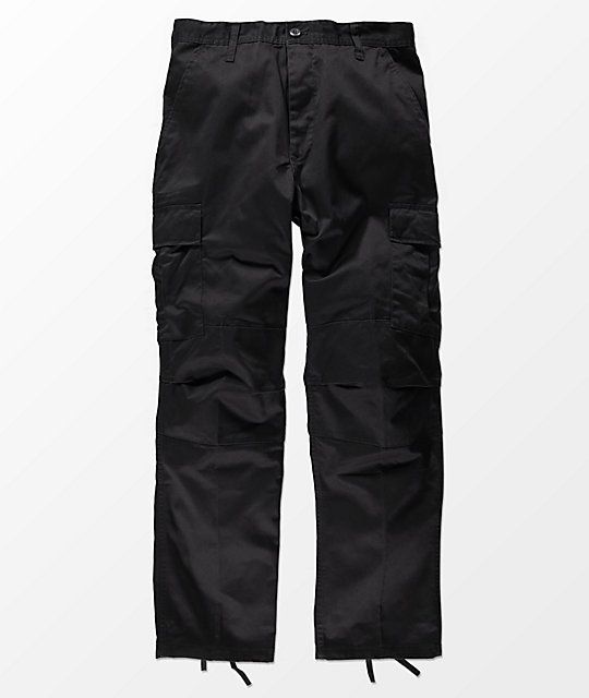 low rise black cargos