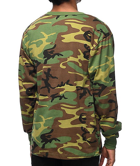 Rothco Woodland Camo Long Sleeve T-Shirt | Zumiez