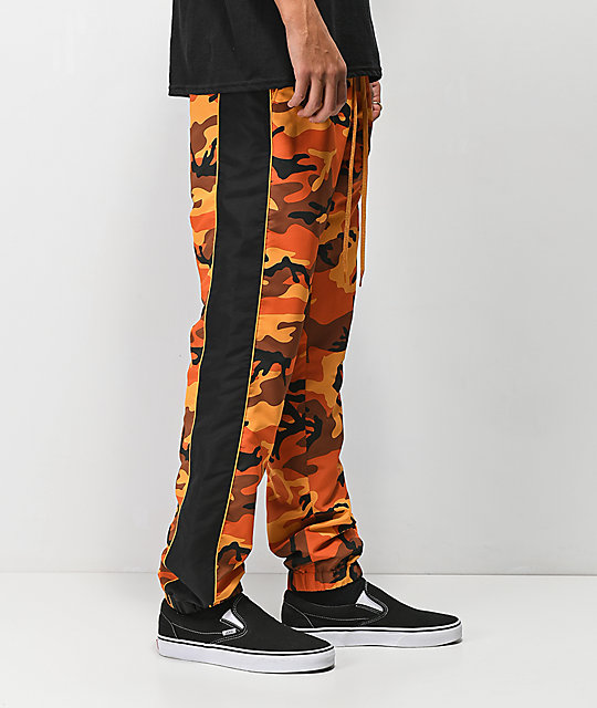 orange camo jogger pants