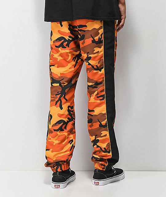 orange camo jogger pants