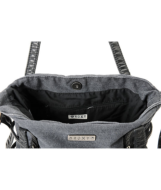 Roxy Beach Rock Black Canvas Tote Bag Zumiez Roxy Beach Rock Black Canvas Tote Bag