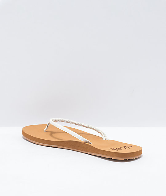 roxy tan flip flops