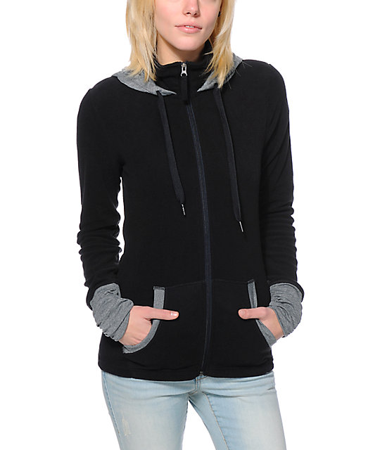 Roxy Cozy Up Black Tech Fleece Jacket | Zumiez