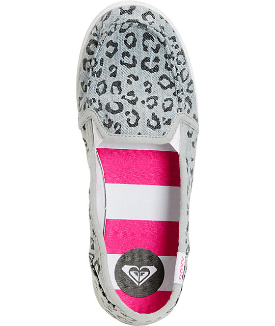 Roxy Lido II Grey Leopard Print Slip On Shoes Zumiez
