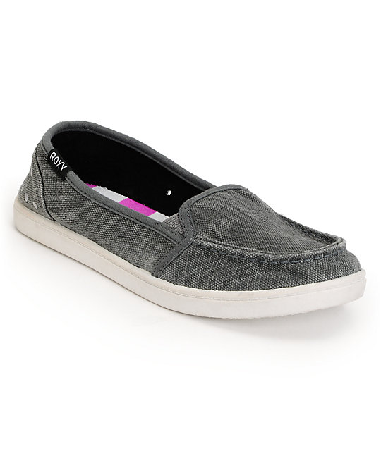 roxy grey slip on shoes