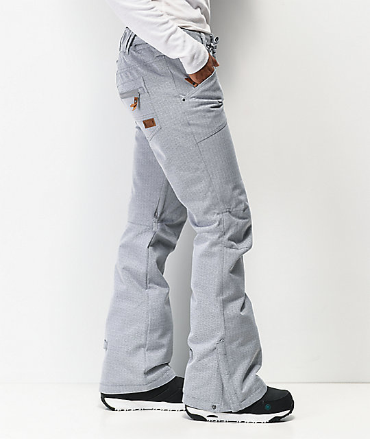 roxy nadia snowboard pants silver pink