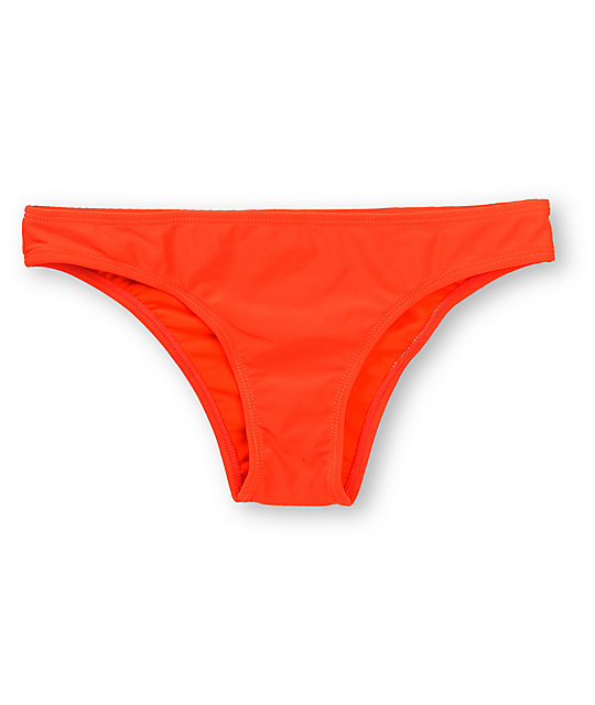 Roxy Surf Essentials Pop Orange Basic Bikini Bottom | Zumiez
