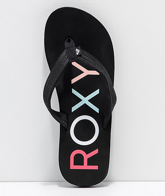 roxy black sandals