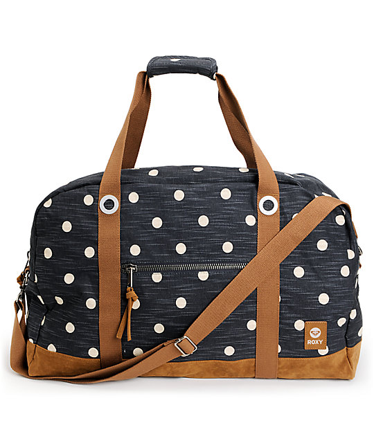 Roxy Wander Around Blue Black Duffel Bag