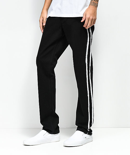 pants with white stripe down the side