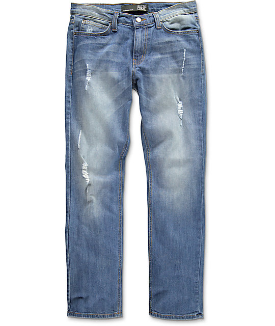 Rustic Dime Destroyed Washed Indigo Denim Jeans | Zumiez