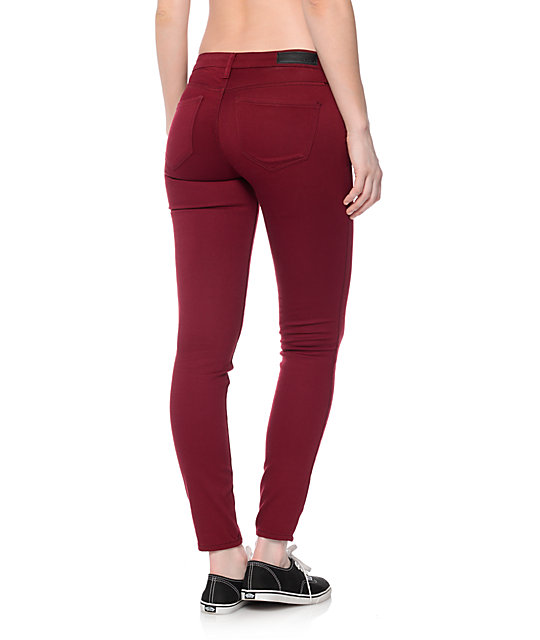 S.O.N.G. Oh So Skinny Burgundy Skinny Jeans | Zumiez