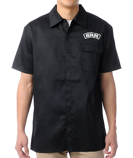 SRH Outlaw Black Short Sleeve Button Up Shirt