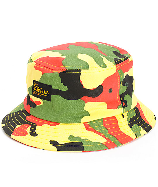 yellow camo bucket hat