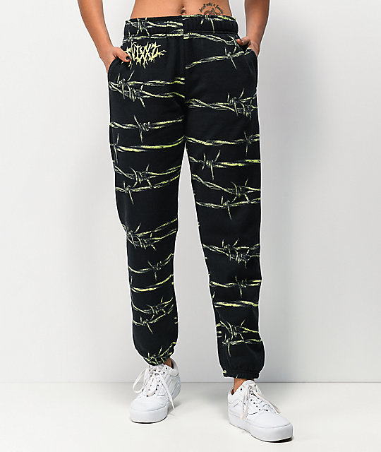 black and green sweatpants