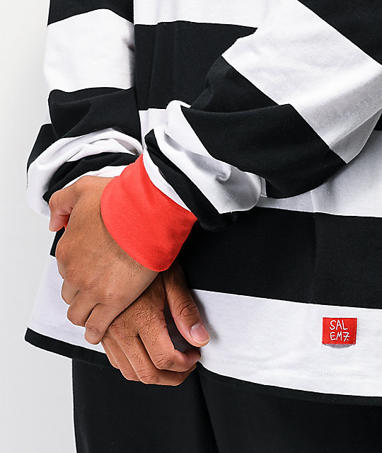 Non Stock Prisoner Blue /& White Striped Long Sleeved Shirt