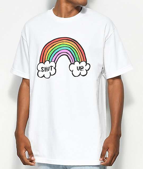 Salem7 Shut Up Rainbow White T-Shirt | Zumiez