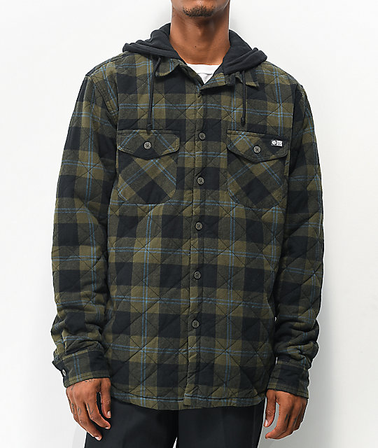 quilted flannel hoodie