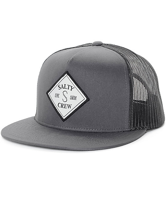 Salty Crew Tippet Grey & Black Trucker Hat | Zumiez