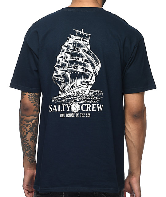 Salty Crew Weather Helm Navy T-Shirt | Zumiez