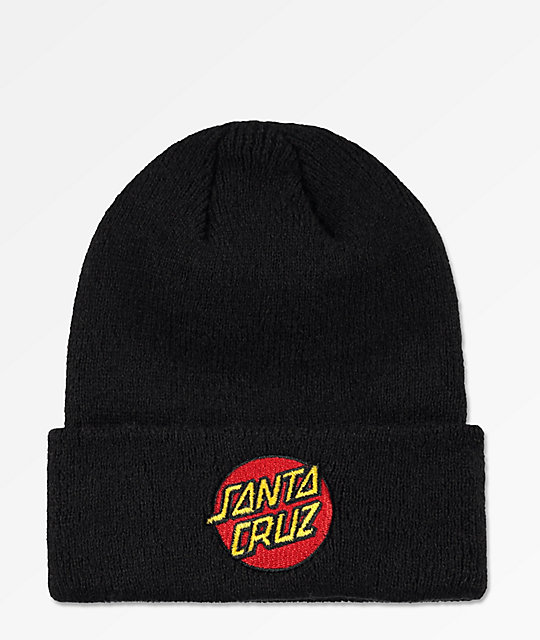 Santa Cruz Classic Dot Black Beanie Zumiez