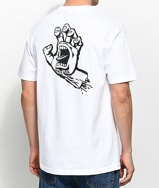 Santa Cruz Hand White T-Shirt | Zumiez