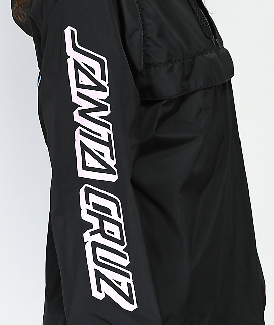 Santa Cruz Original Dot Black Anorak Windbreaker Jacket ...