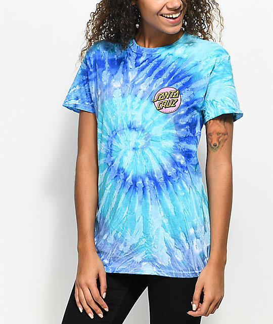 Santa Cruz Other Dot Blue Tie Dye T-Shirt | Zumiez