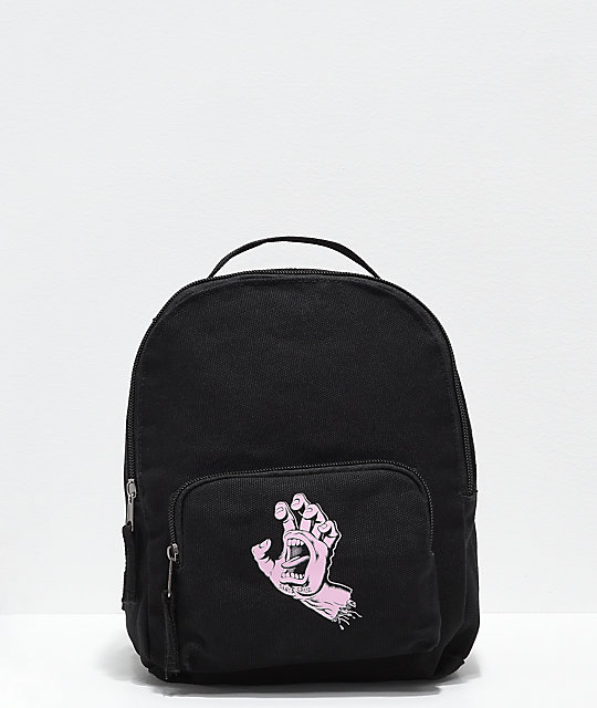 Santa Cruz Screaming Hand Black Pink Mini Backpack Zumiezca