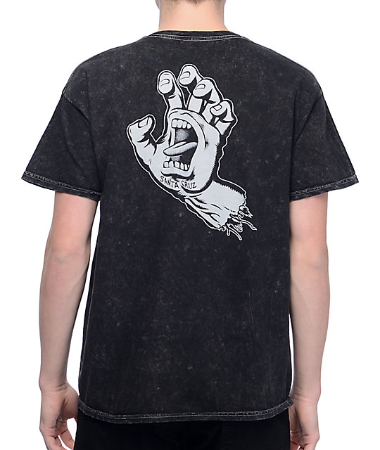 Santa Cruz Screaming Hand Mineral Black T-Shirt | Zumiez