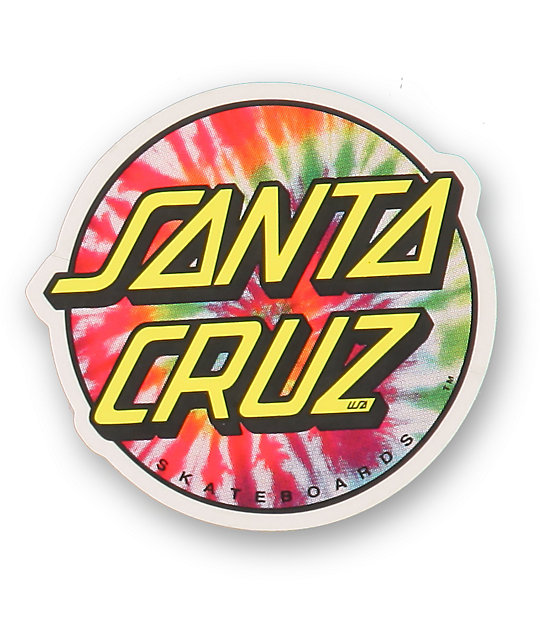 santa cruz tie dye dot vinyl sticker zumiez