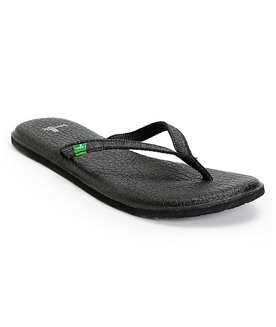 Sanuk Yoga Mat Spree Black & Silver Sandals Zumiez