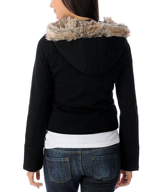 sweatshirt with fur hood