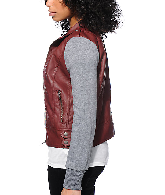 See You Monday Burdy Hooded Faux Leather Jacket Zumiez See You Monday Burdy Hooded Faux Leather Jacket