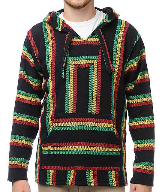 rasta poncho hoodie