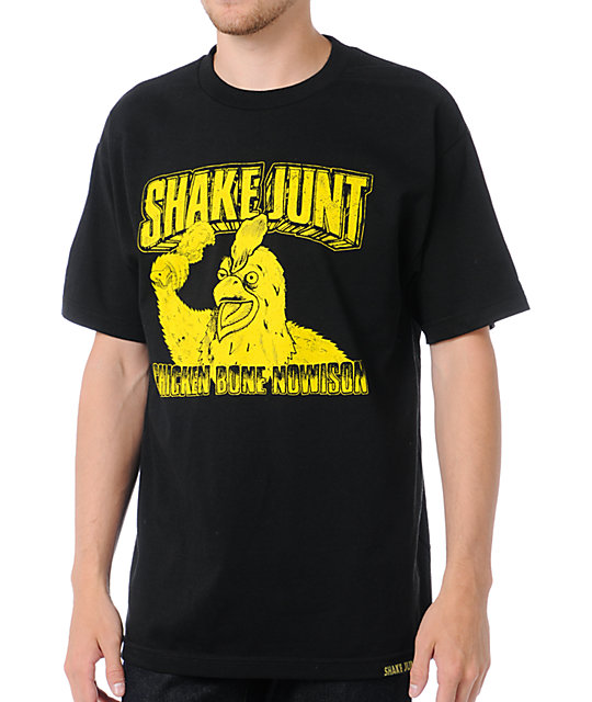 Shake Junt Chicken Bone Nowison Black T-Shirt | Zumiez