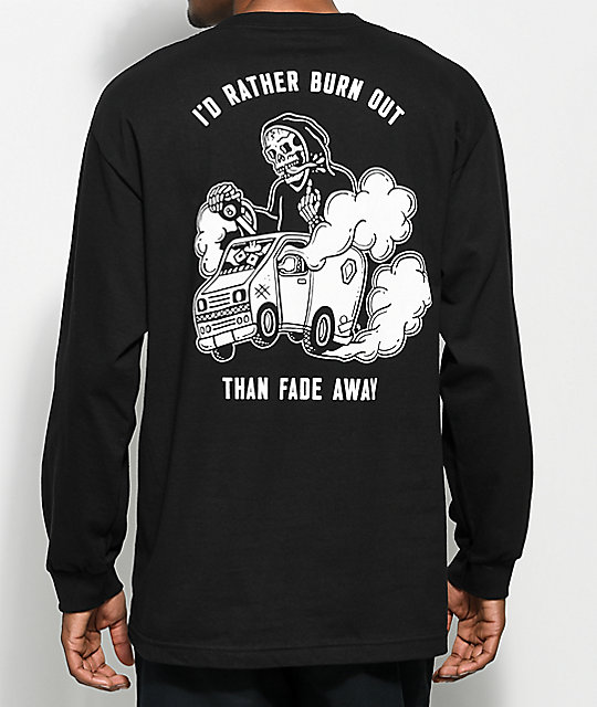 Sketchy Tank Burnout Black Long Sleeve T Shirt