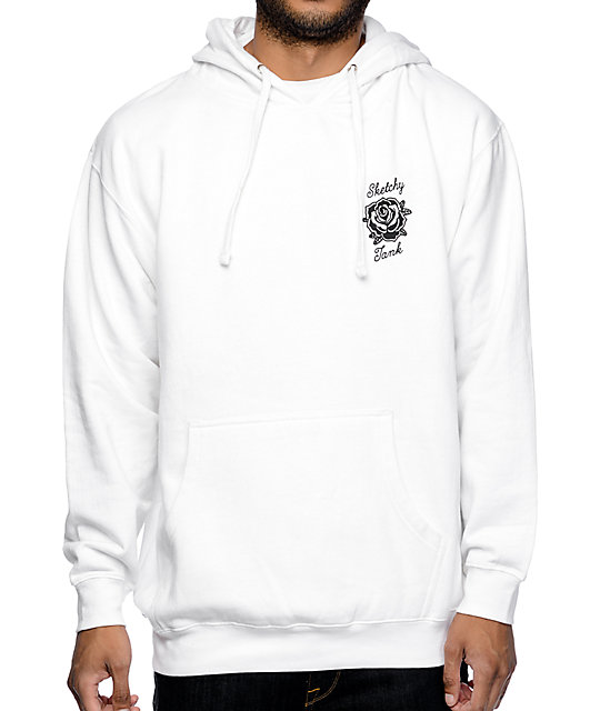 sketchy tank white hoodie