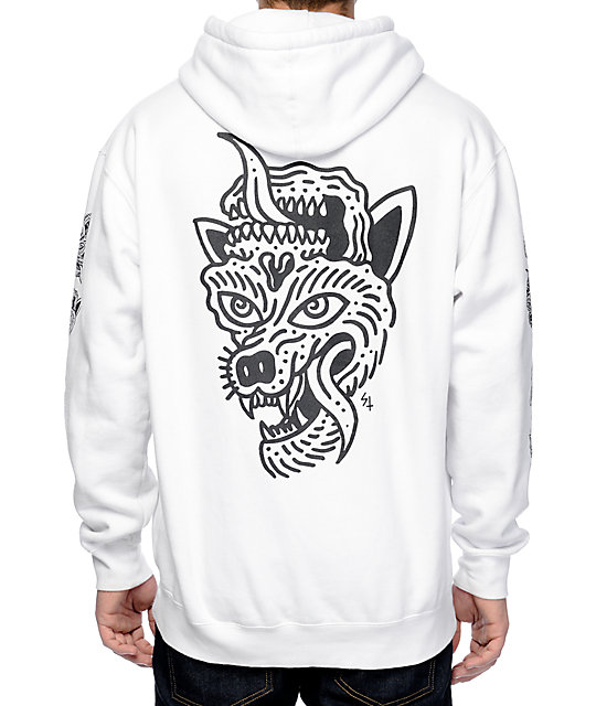 sketchy tank white hoodie